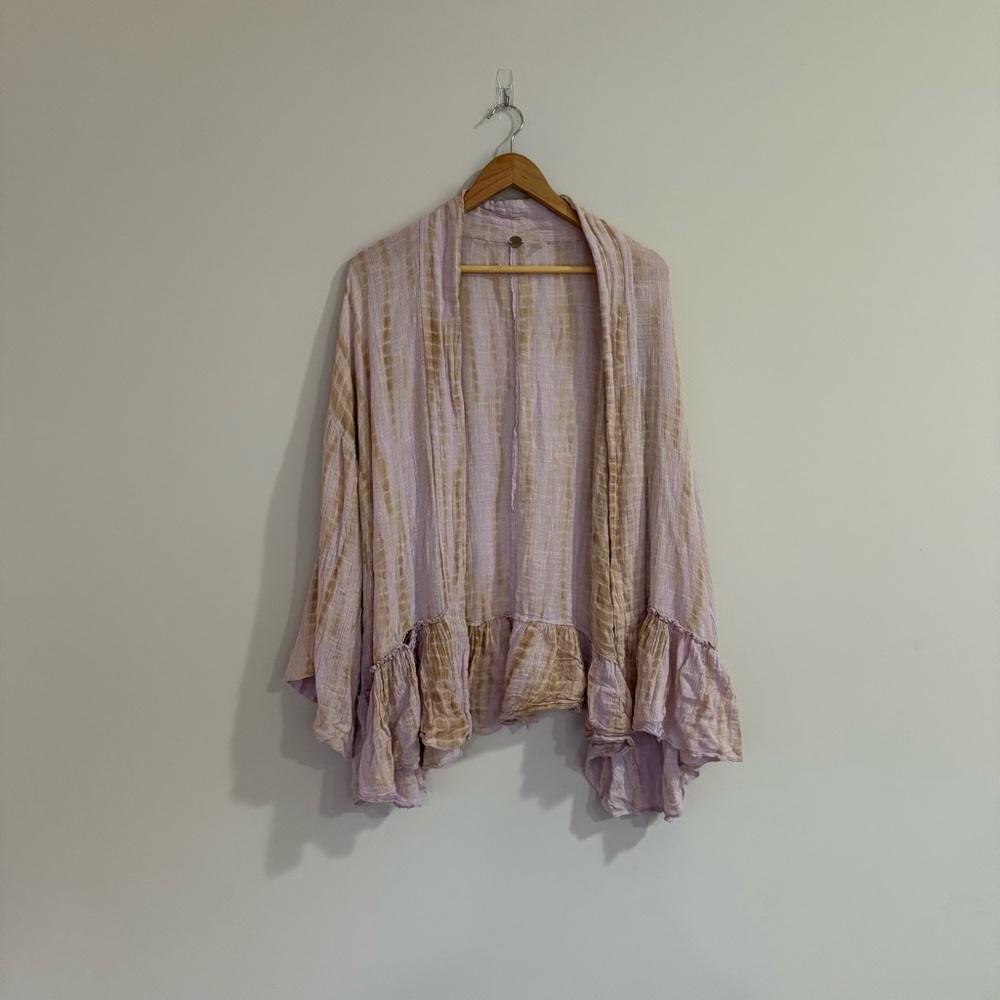 Free people Sasha lavender tie dye kimono Cardigan Bohemian Flowy - Picture 3 of 16